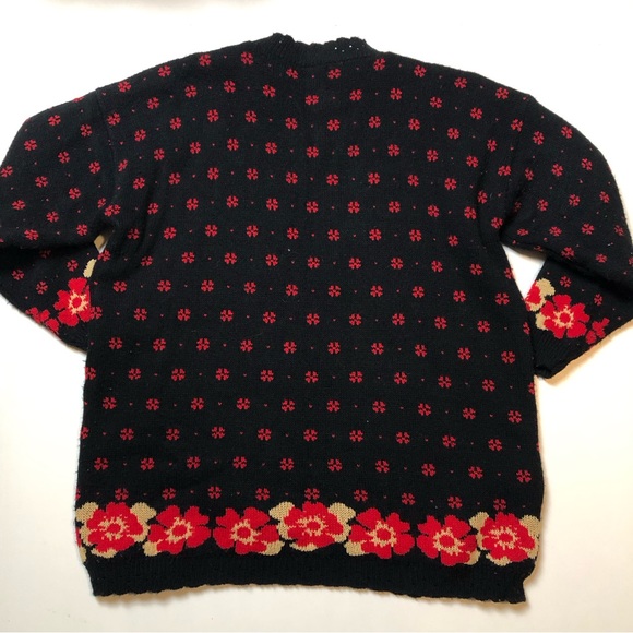 Vintage Adele Knitwear Womens Acrylic Floral Sweater XL - Picture 4 of 6